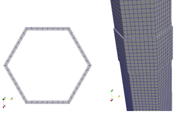 Single duct mesh top down and load pad location.