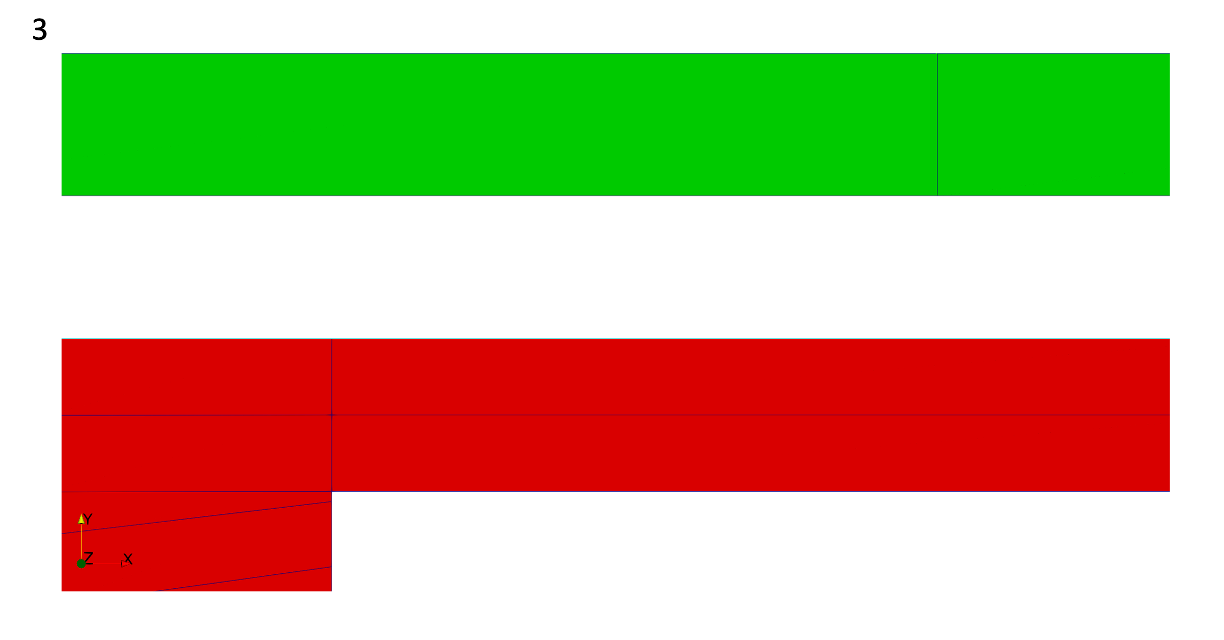 Figure 6: A close up of the fuel pin mesh, Area 3, showing the gap between the 'Inner_outer_ring' (the outer wall of the graphite sleeve, in red) and the 'Relap7_Tw' (the inner wall of the graphite block, in green) where heat transfer takes place. The boundaries are shown as faint teal and black lines.