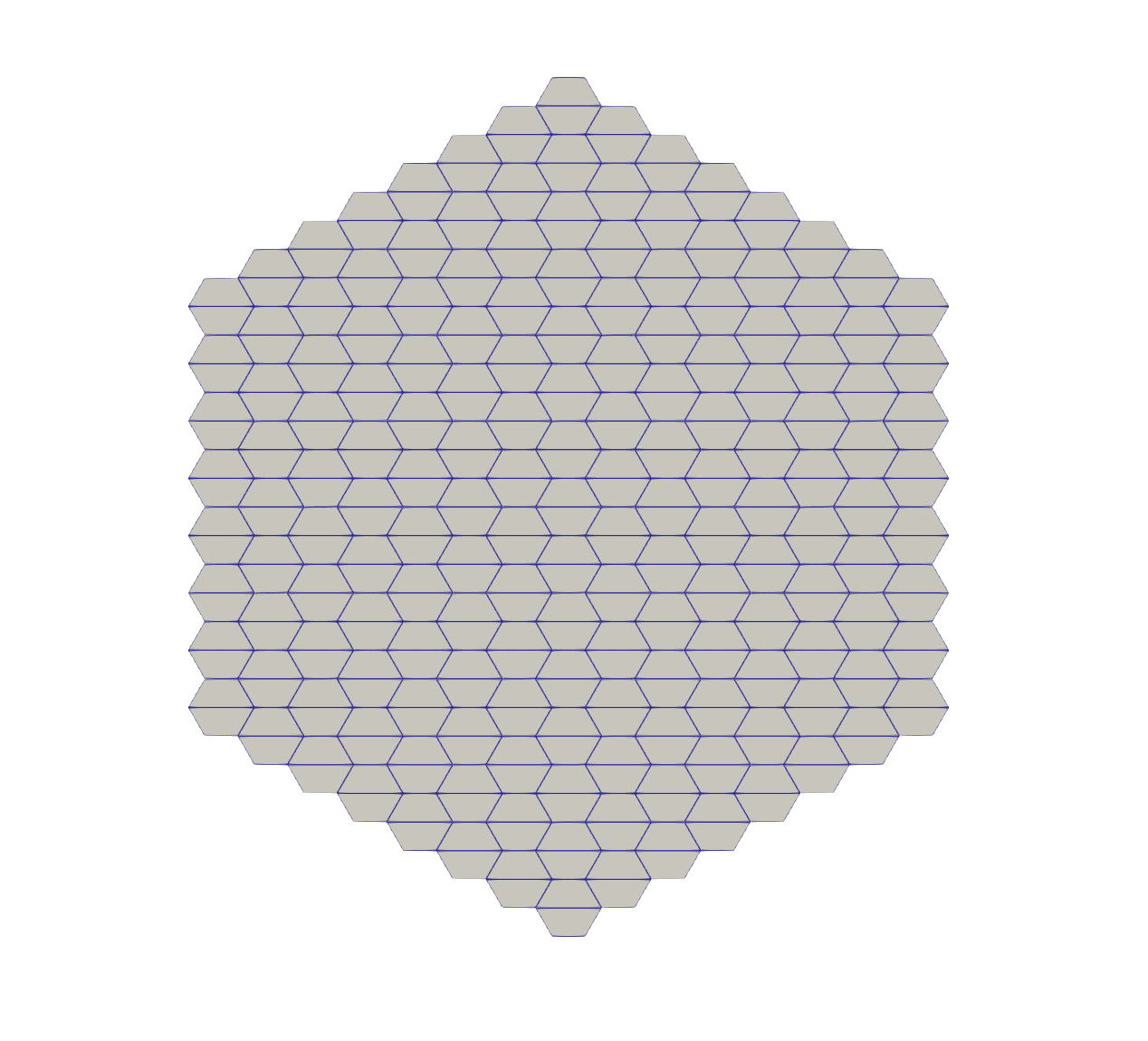Figure 11: Coarse hexagonal core mesh