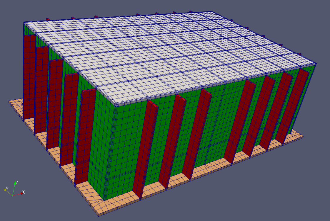 Isometric view of the NPP building mesh analyzed in Part 2 of this model.