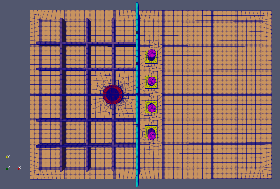 Plan view of the internal components of the NPP building.