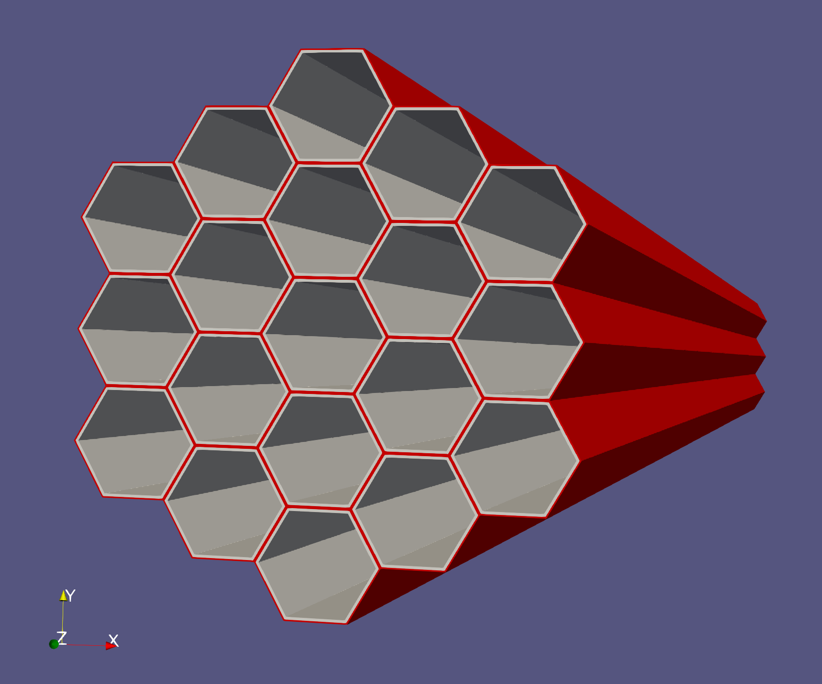 Wrapper and inter-wrapper of 19 hexagonal assemblies